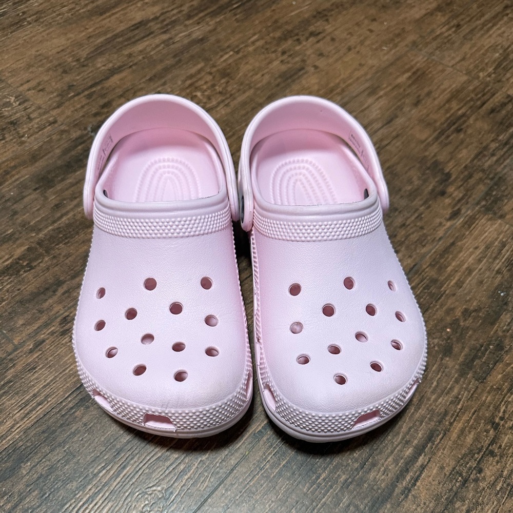 Kids Pink Crocs size 2 Gently Worn